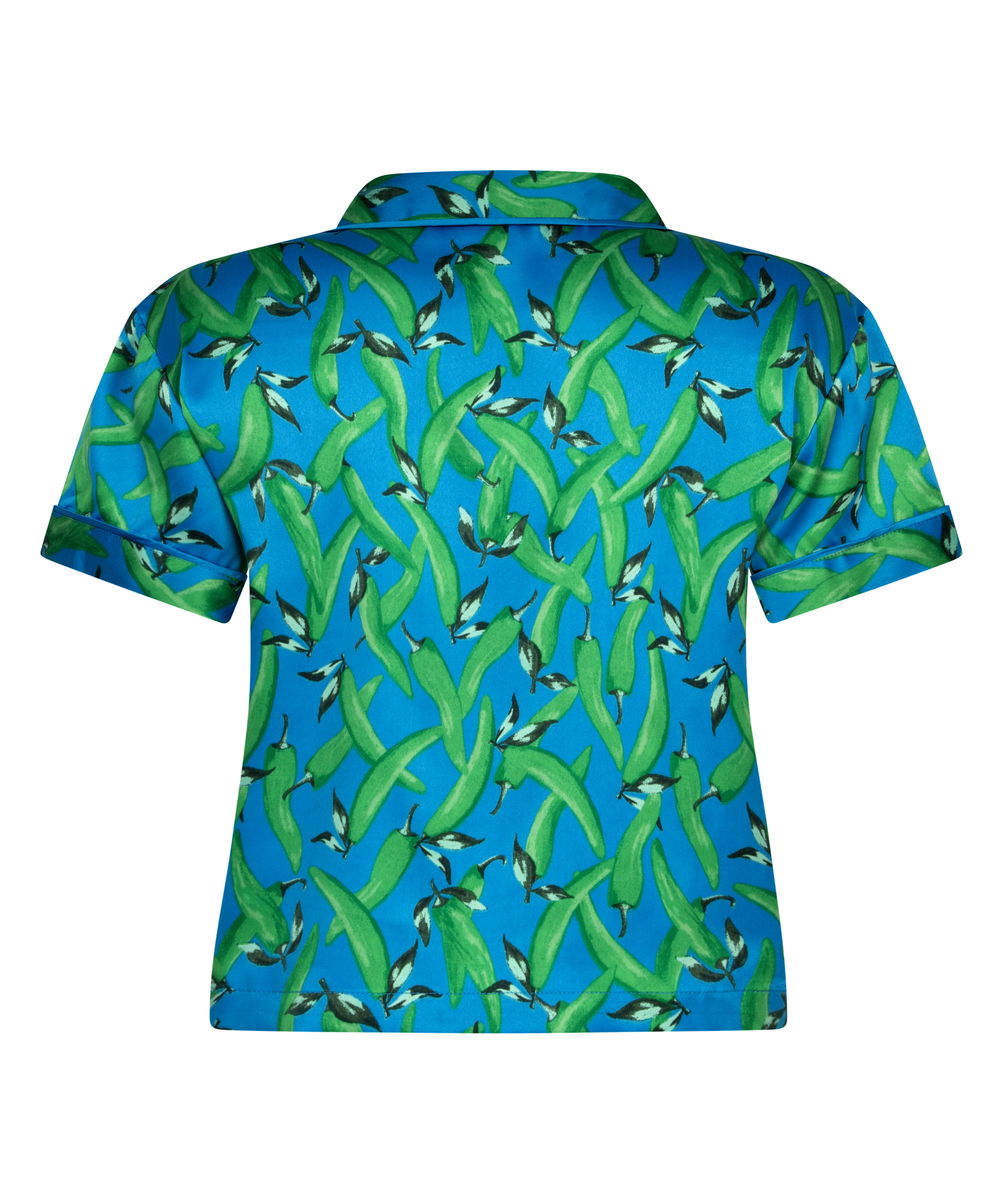 Veste à manches courtes en satin, Bleu, main