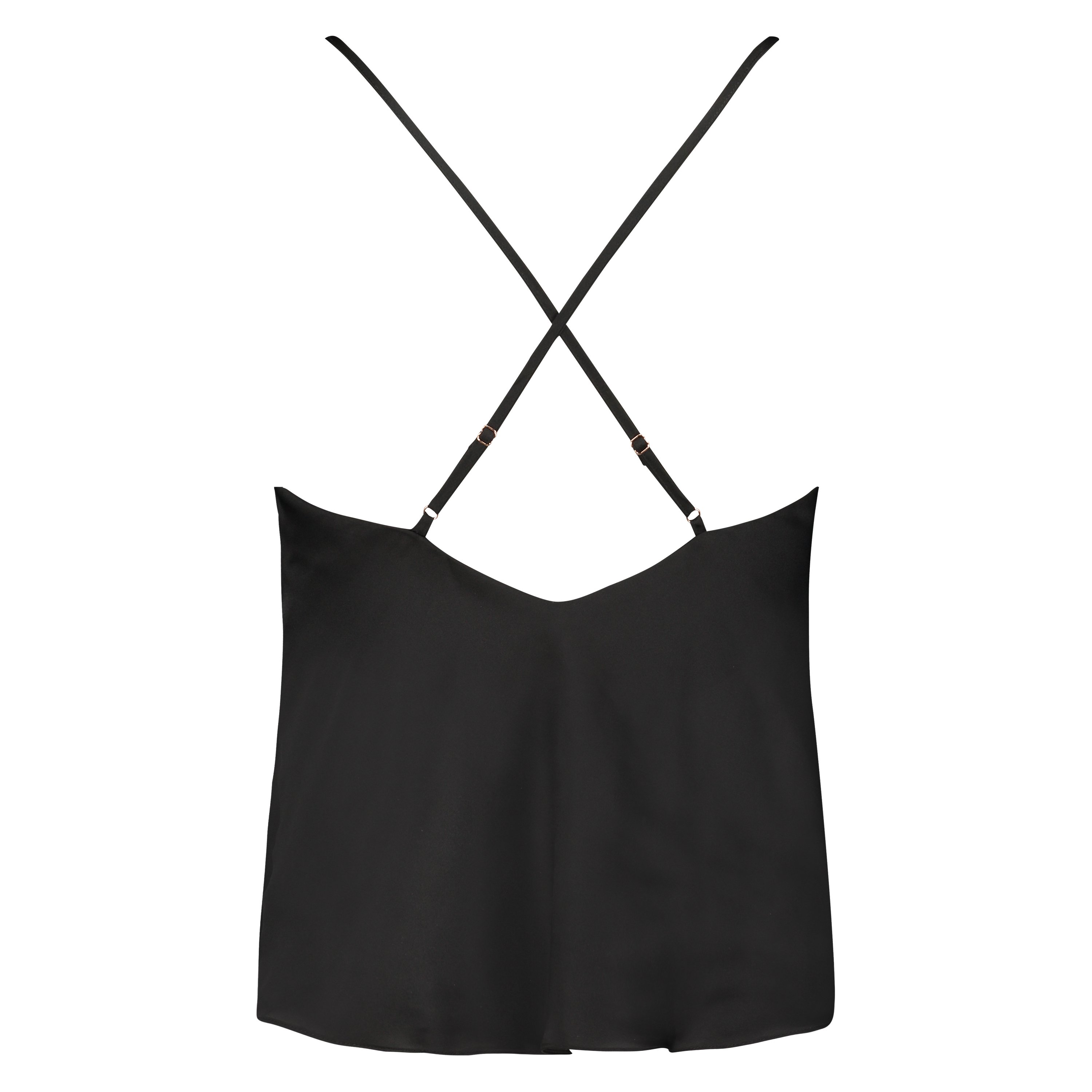 Camisole satin, Noir, main