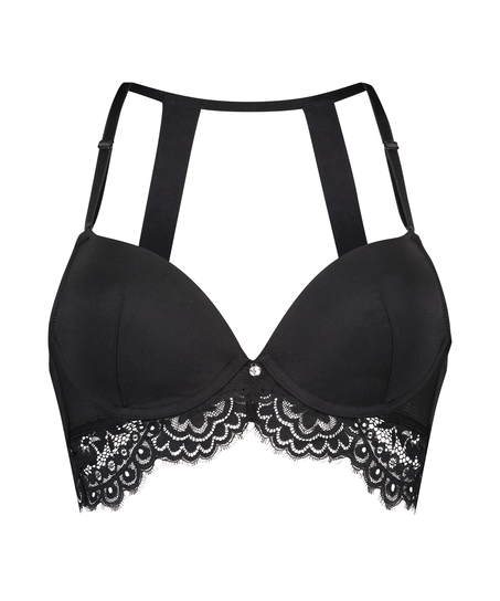 Soutien-gorge long rembourr&eacute; &agrave; armatures Grace, Noir