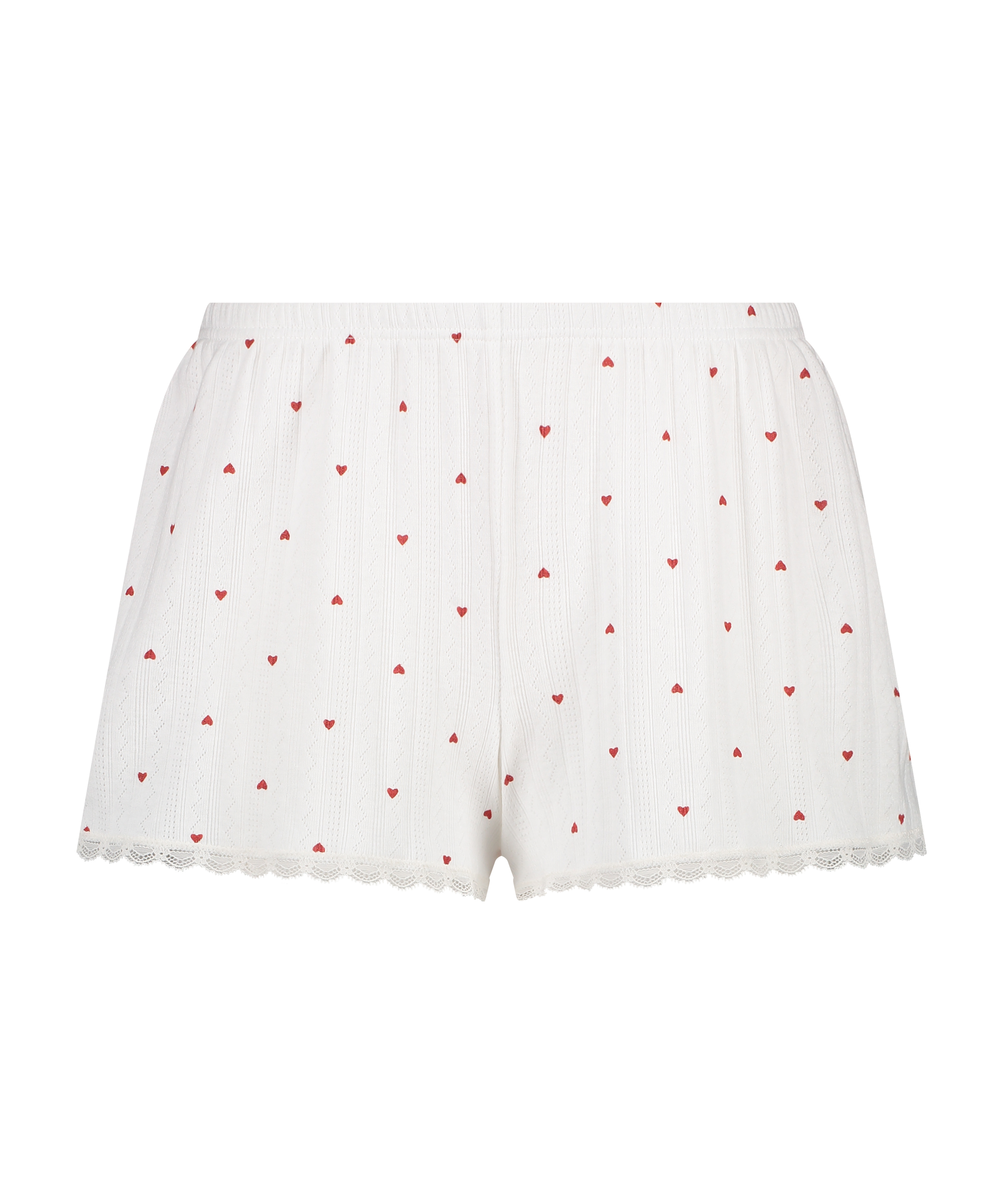 Pyjama-Shorts Pointelle, Weiß, main