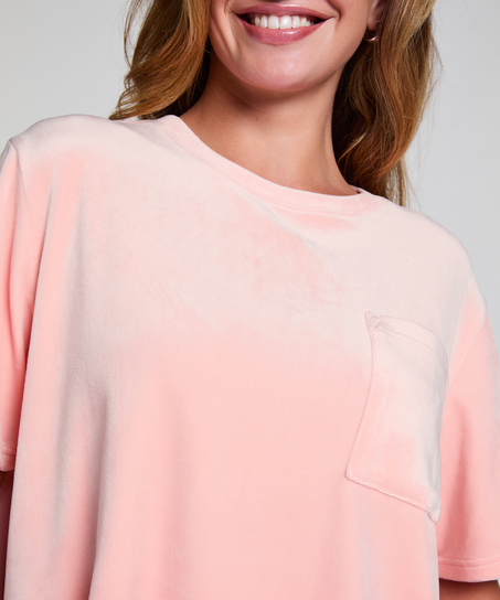 Top Velours Pocket, Rose