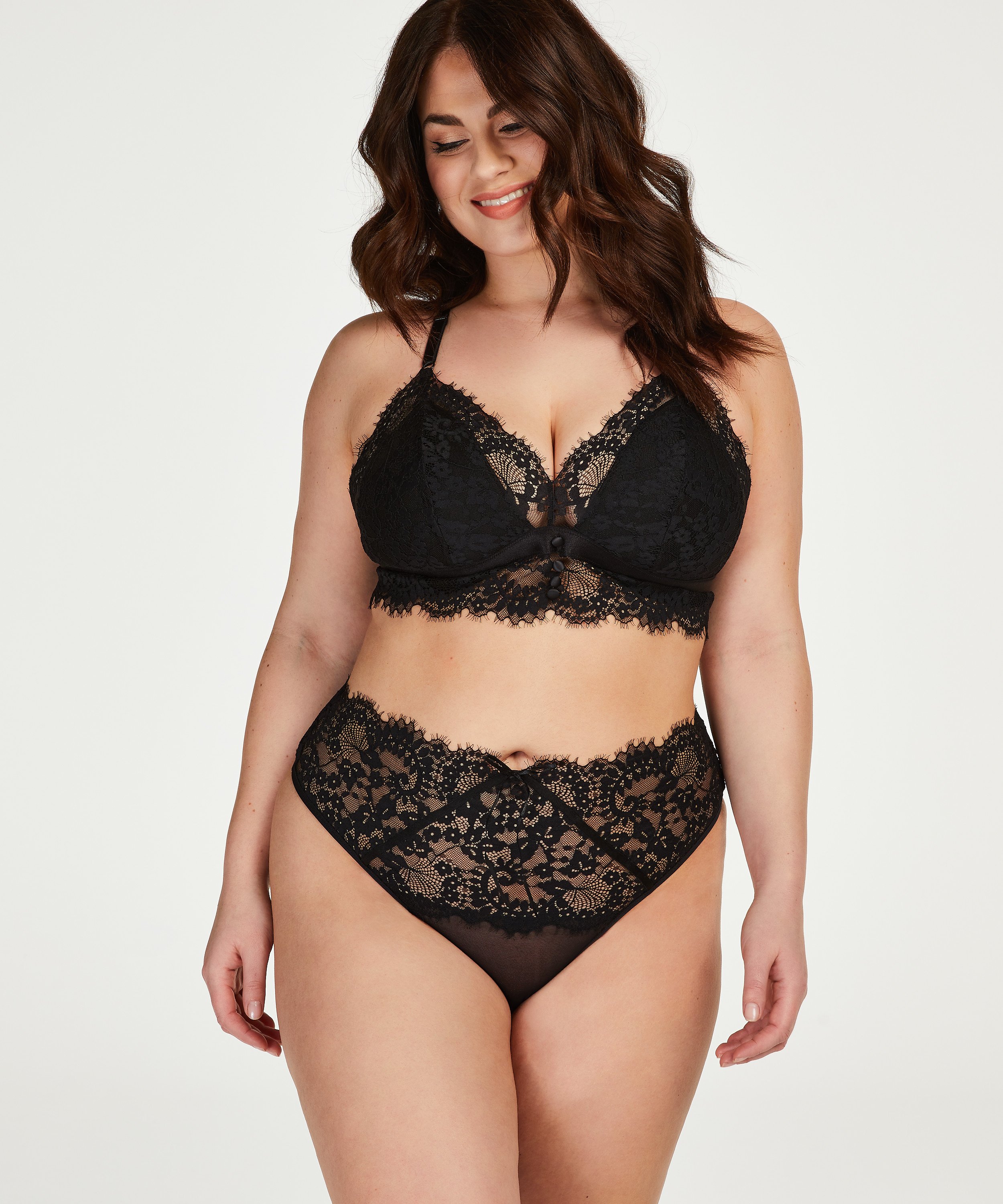 String haut Olivia Curvy, Noir, main