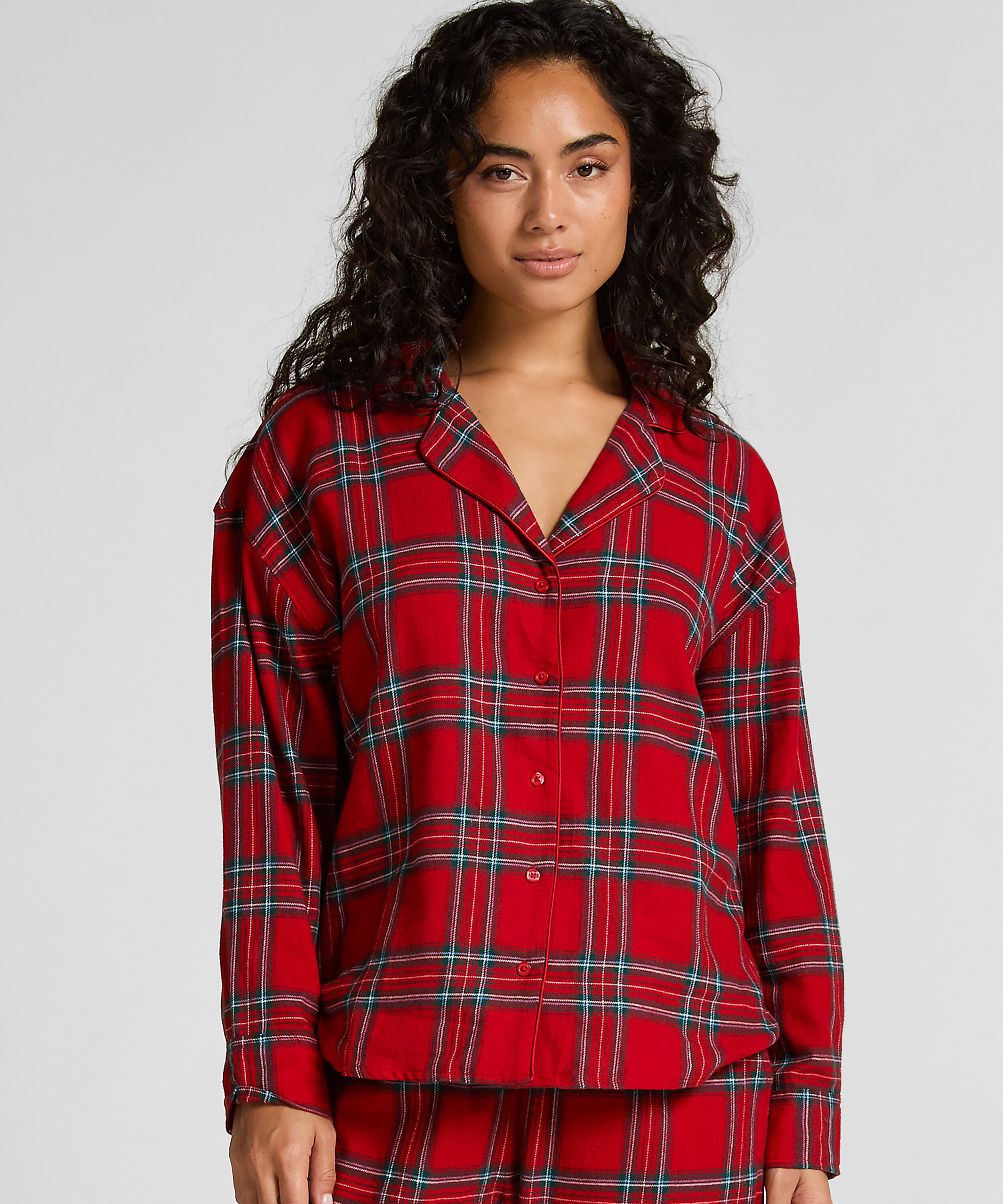 Pyjamatop aus Flanell, Rot