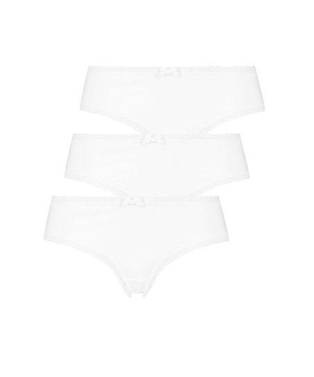 3er-Pack Brazilian-Shorts Baumwolle Georgia, Weiß