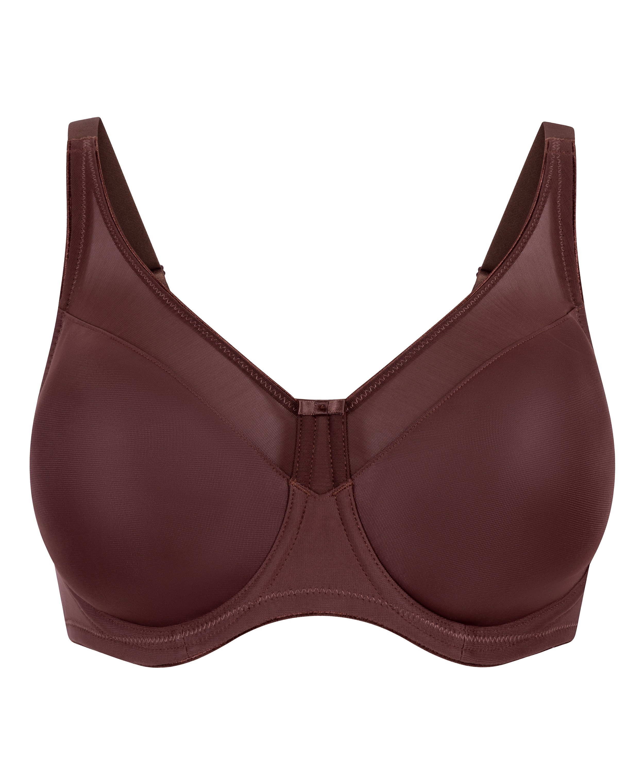 Soutien-gorge &agrave; armatures non-pr&eacute;form&eacute; minimiseur Nina, Marron, main