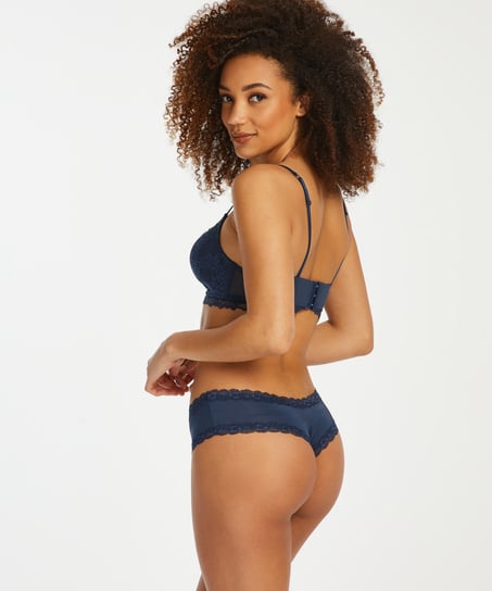 Slip brésilien V-shape micro, Bleu