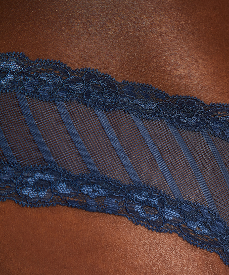 Slip brésilien V-shape mesh, Bleu