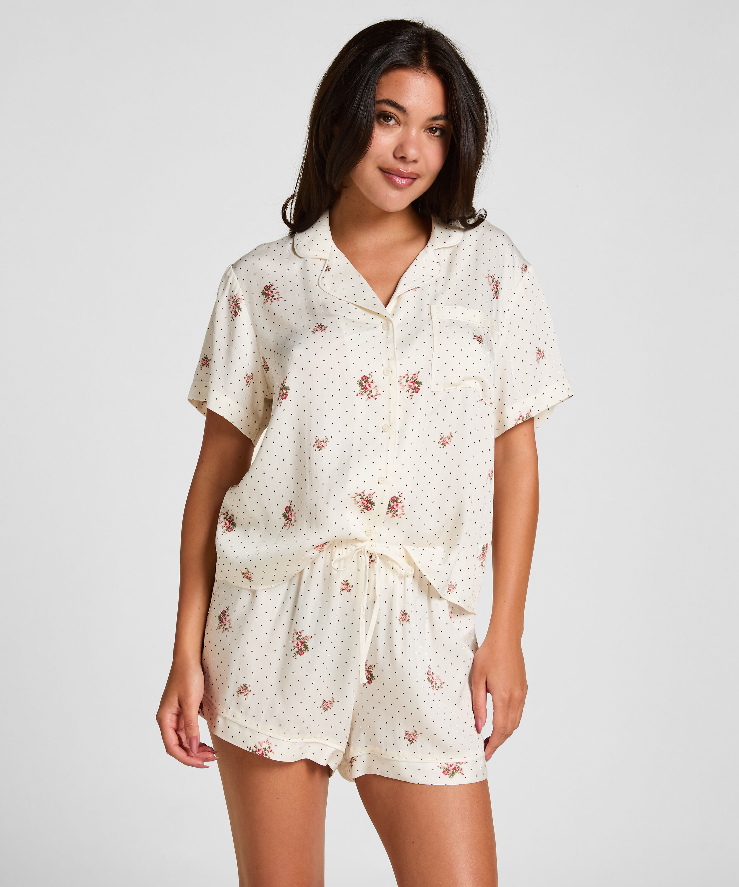Short de pyjama Satin, Blanc Short de pyjama Satin, Blanc