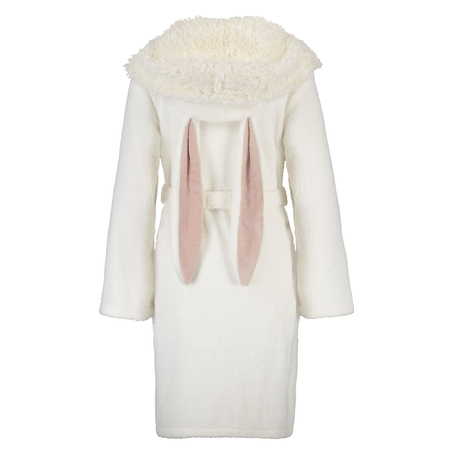 Bademantel Fleece, Weiß