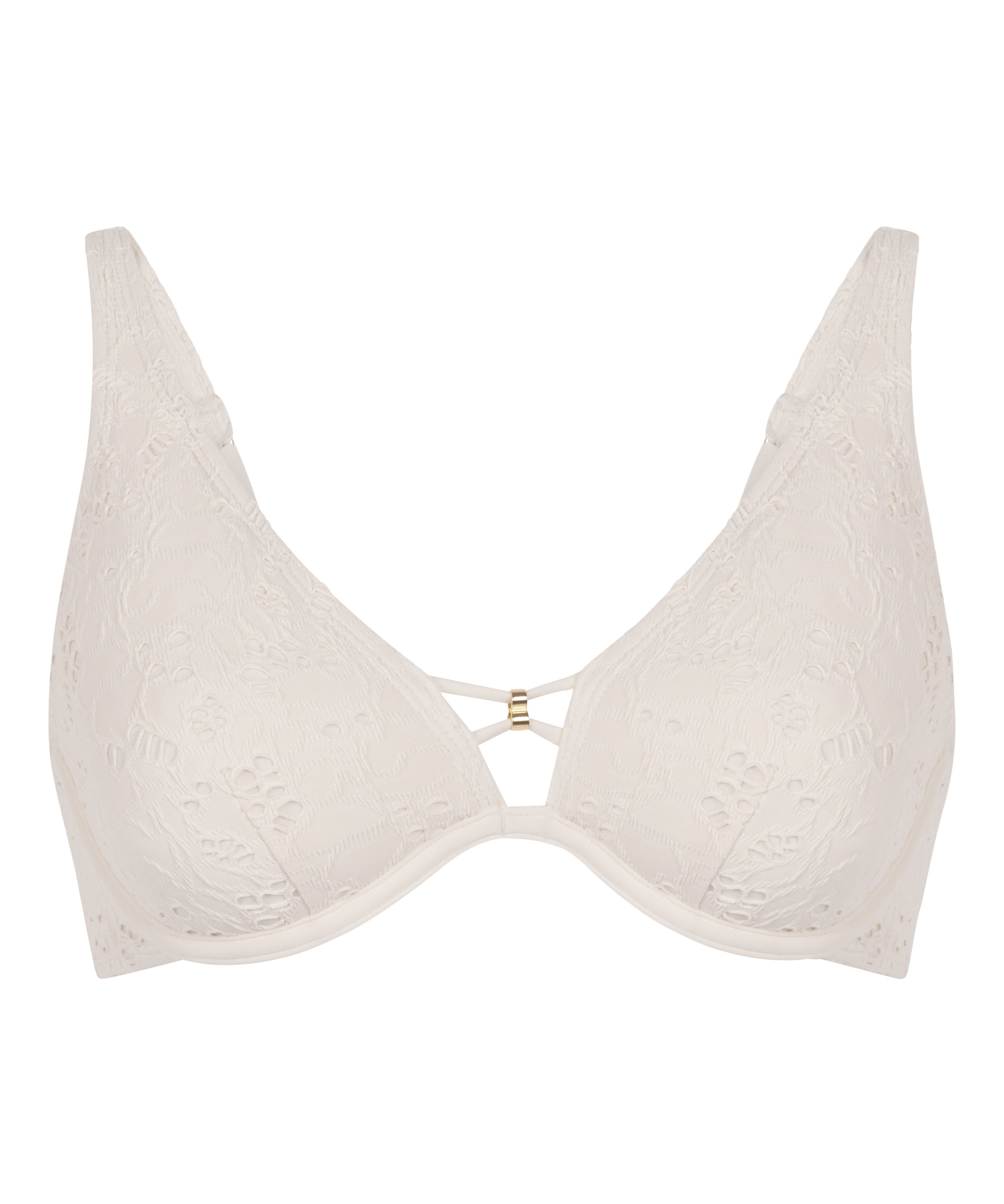 Haut de bikini Crochet, Blanc, main