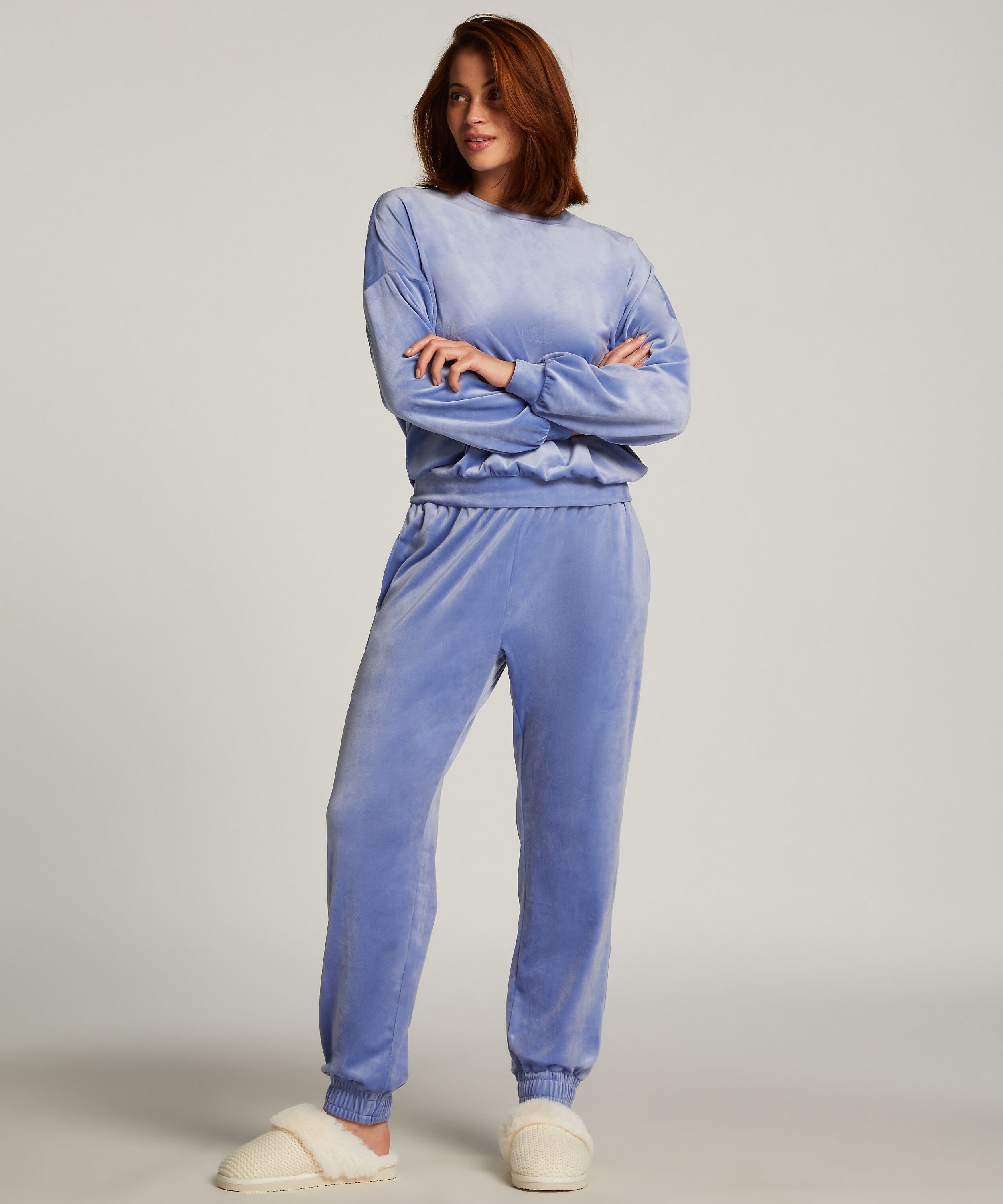 Jogginghose Velours, Blau