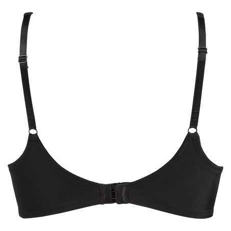 Vorgeformter Bügel-BH, Satin Fleece, Schwarz