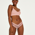 Slip br&eacute;silien V-shape mesh, Rose
