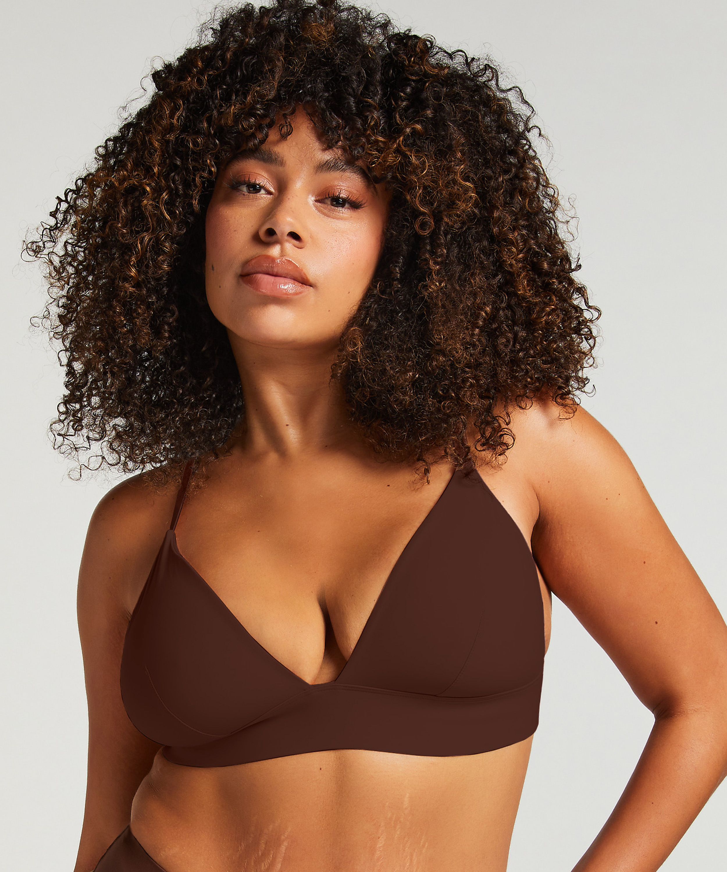 Triangel Bralette Smooth, Braun, main