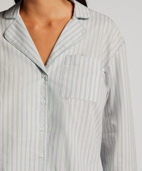 Pyjama-Oberteil aus Baumwolle , grün