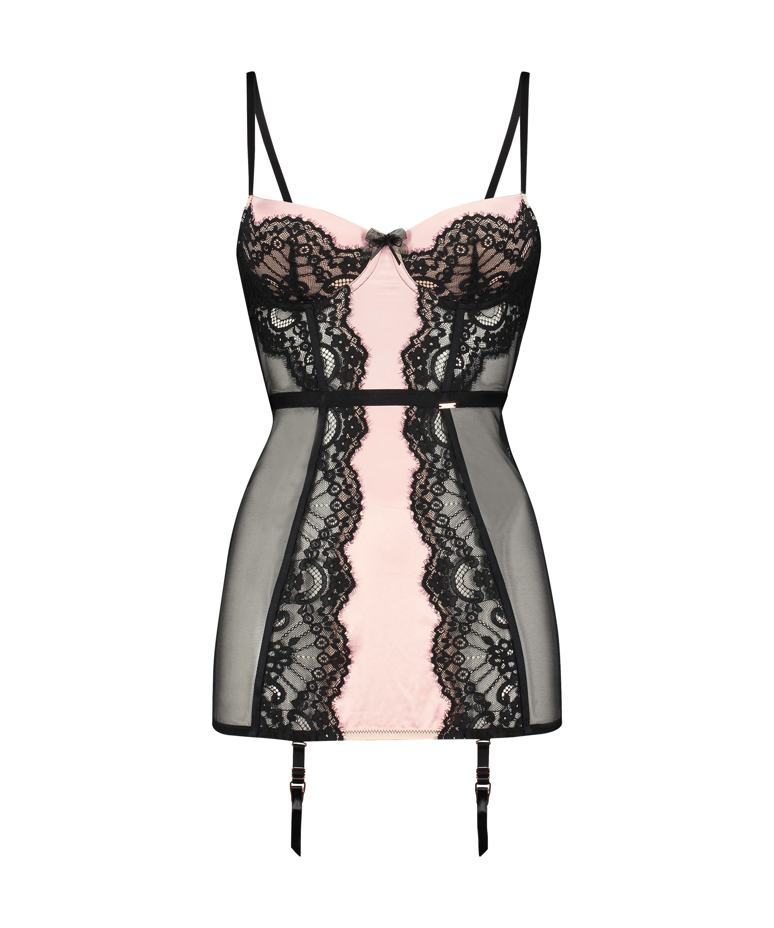 Vorgeformtes Bügel-Slipdress Amelia, Schwarz, main