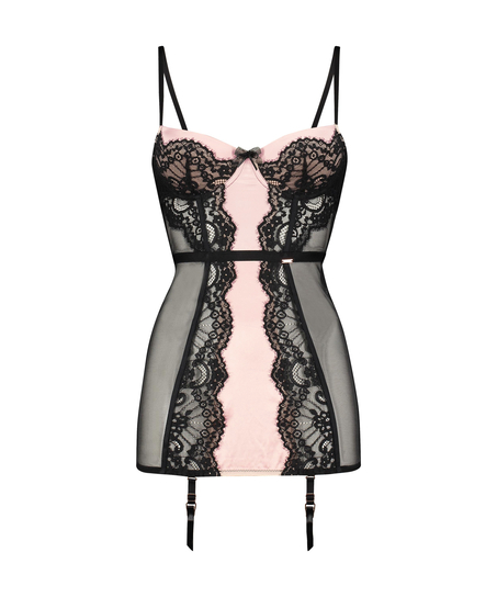 Vorgeformtes Bügel-Slipdress Amelia, Schwarz