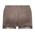 Shorts aus Velours mit Spitze, Braun