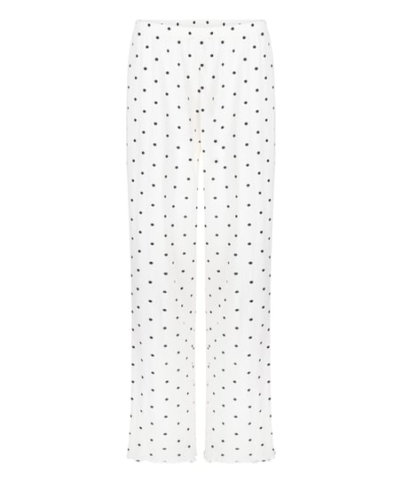 Pyjama Pant Loose Pointelle, Blanc