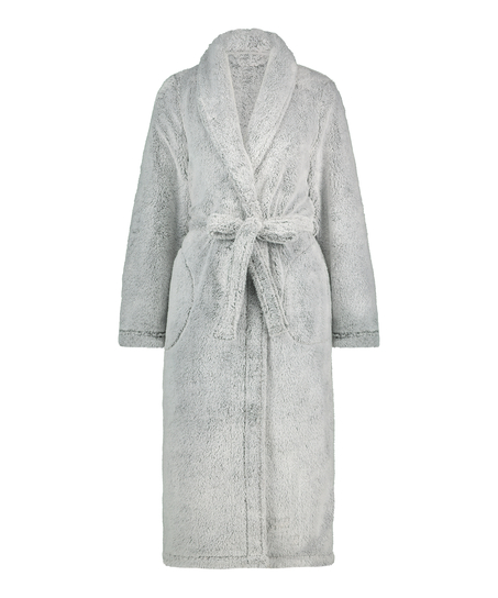 Bademantel Fleece, Grau