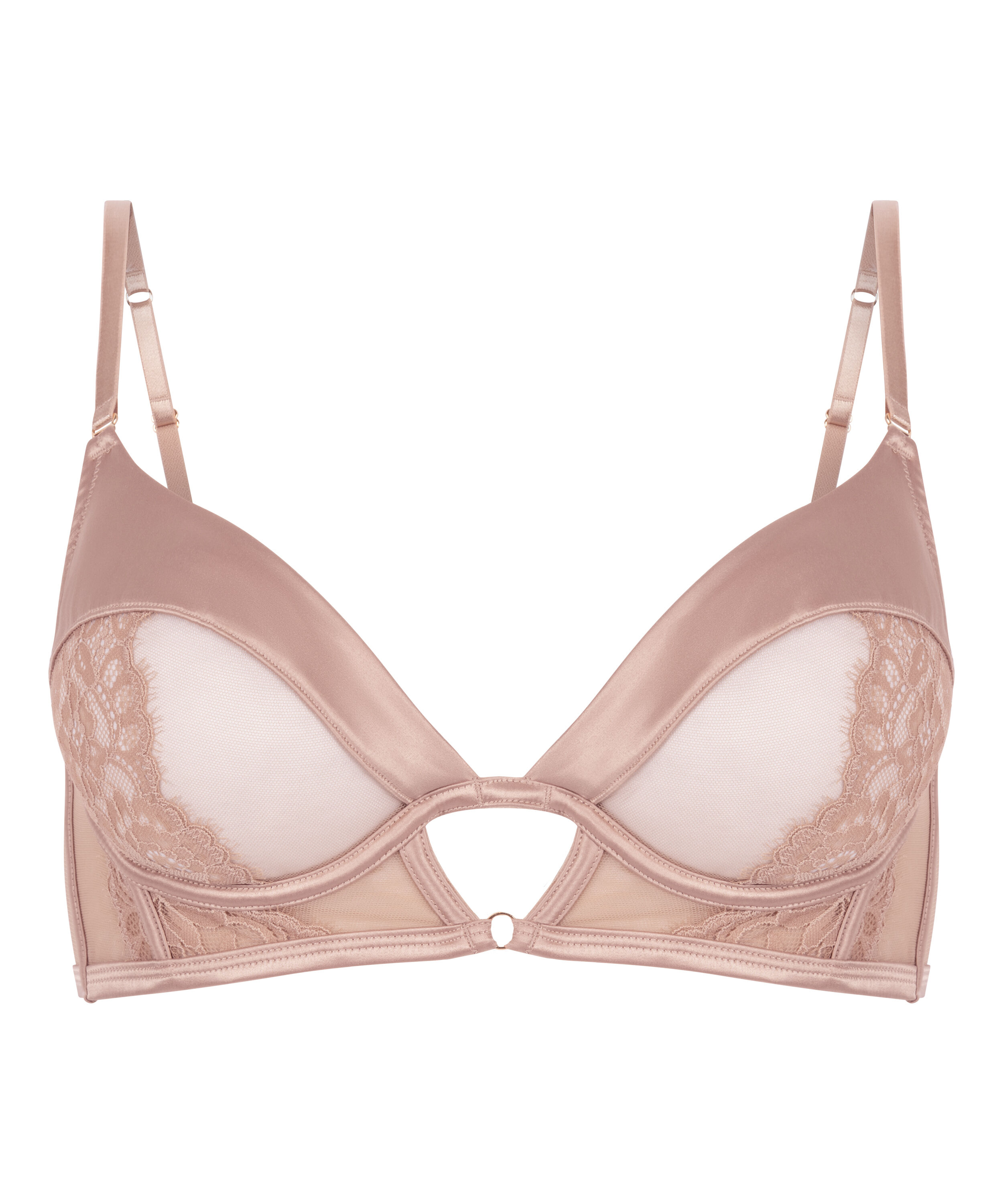 Unwattierter Longline-B&uuml;gel-BH Nisha, Beige