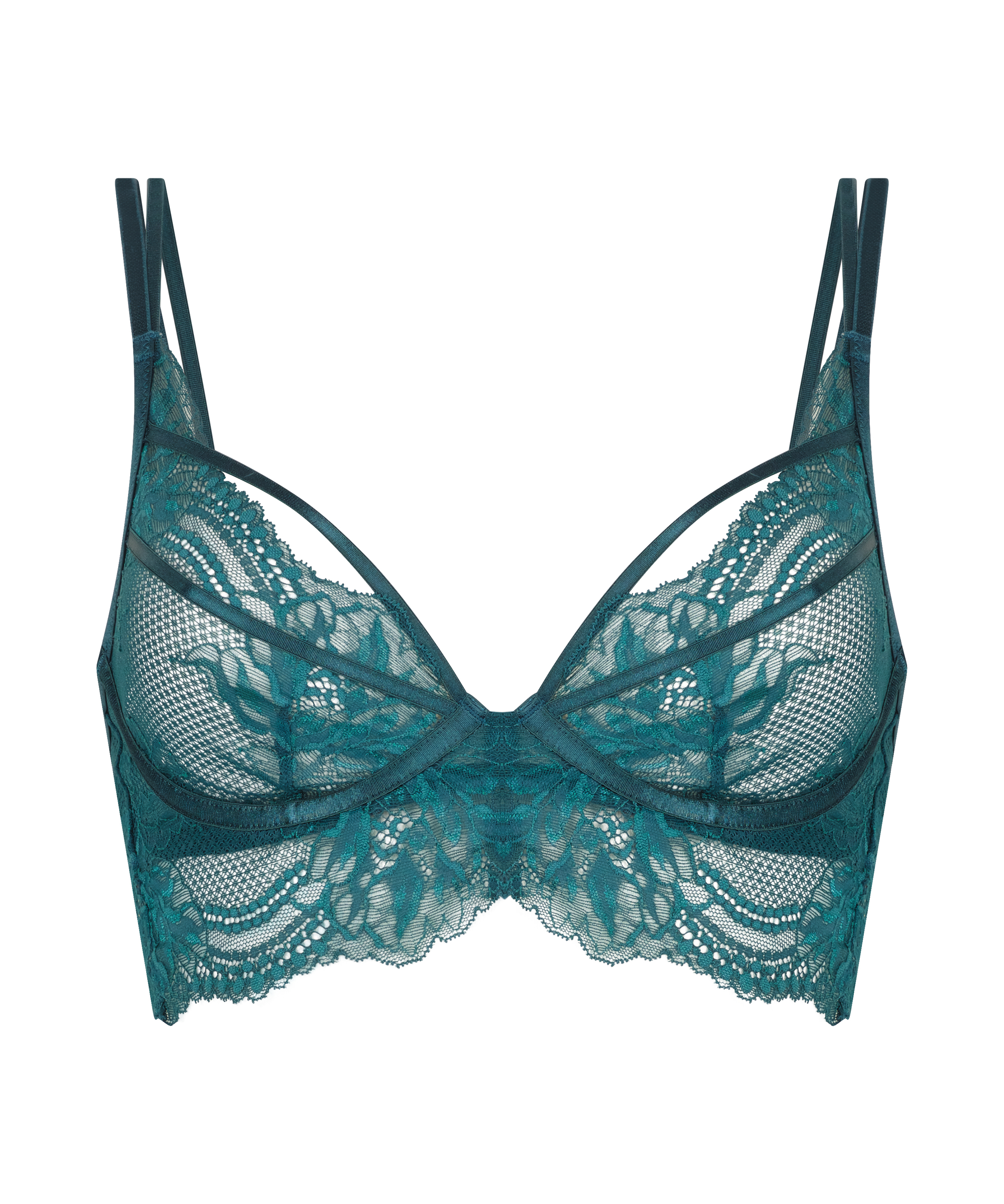 Soutien-gorge &agrave; armatures non-pr&eacute;form&eacute; longline Raquel, Bleu, main