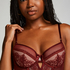 Soutien-gorge rembourr&eacute; &agrave; armatures longline Malika, Rouge