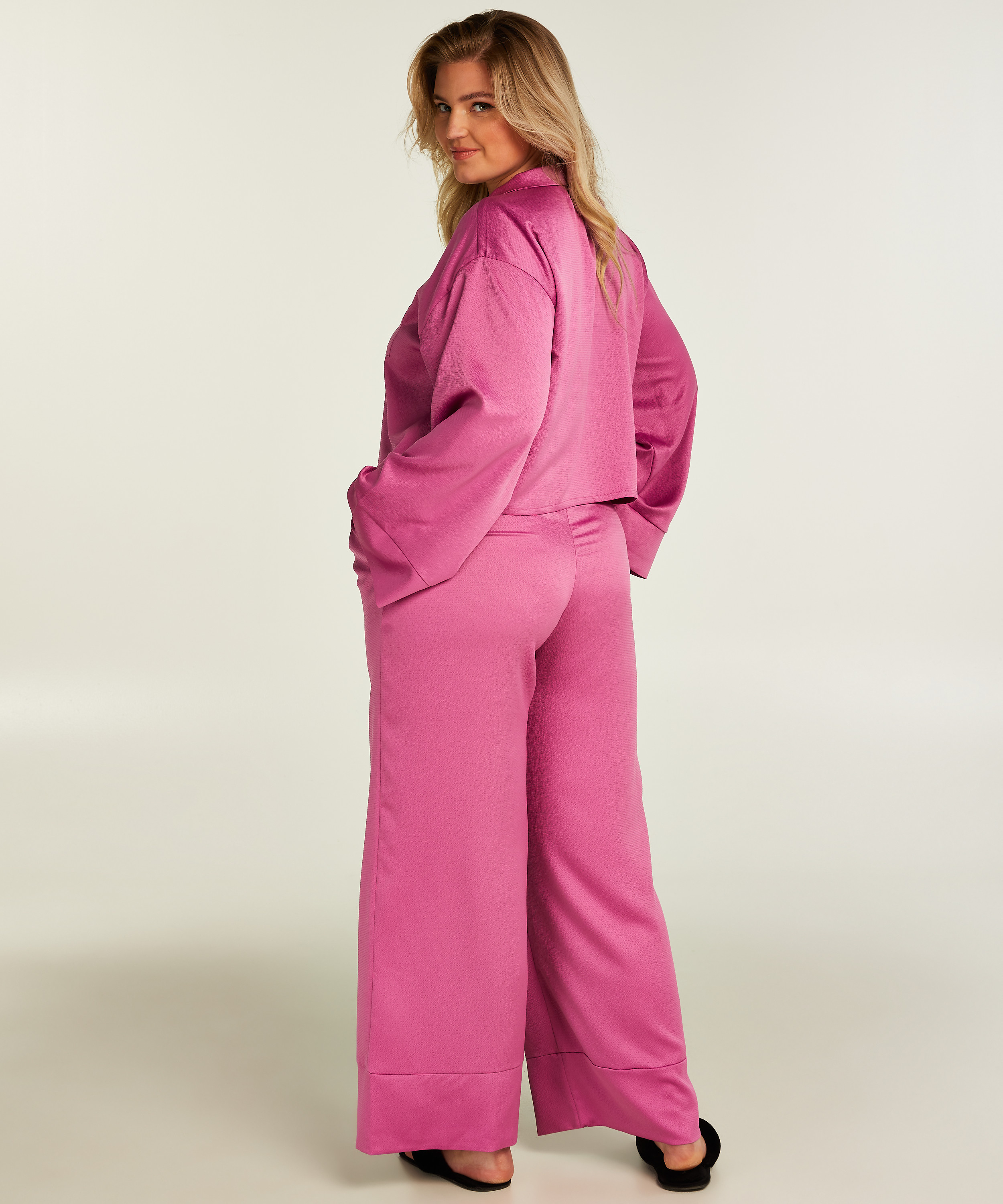 Pantalon Satin, Violet, main