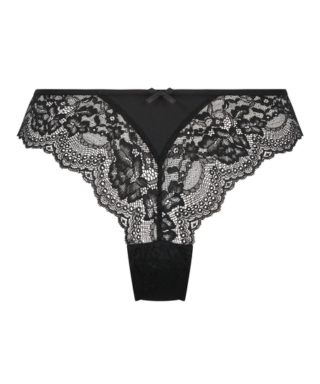 Brazilian-Slip mit hohem Beinausschnitt Dora, Schwarz