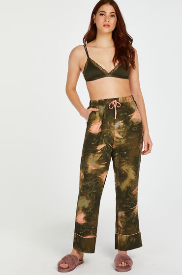 Hunkemöller Pantalon de pyjama tissé Vert