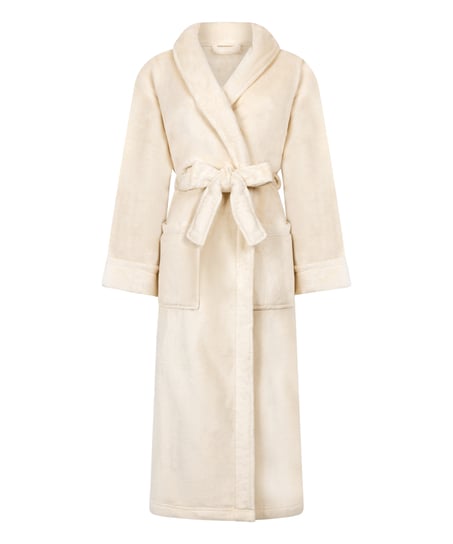 Weicher Fleece-Bademantel, Weiß