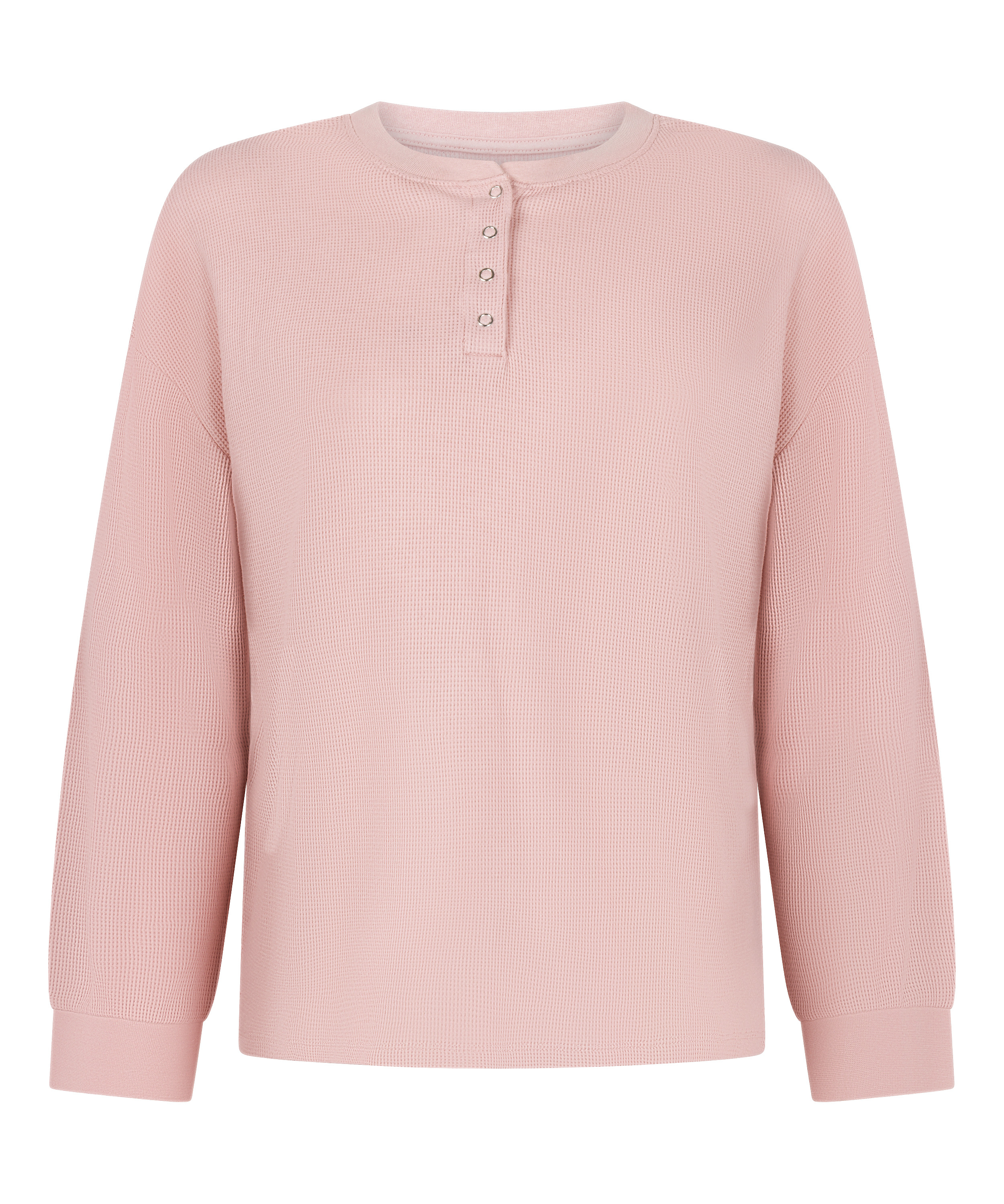 Top Waffelstrick Henley, Rose, main