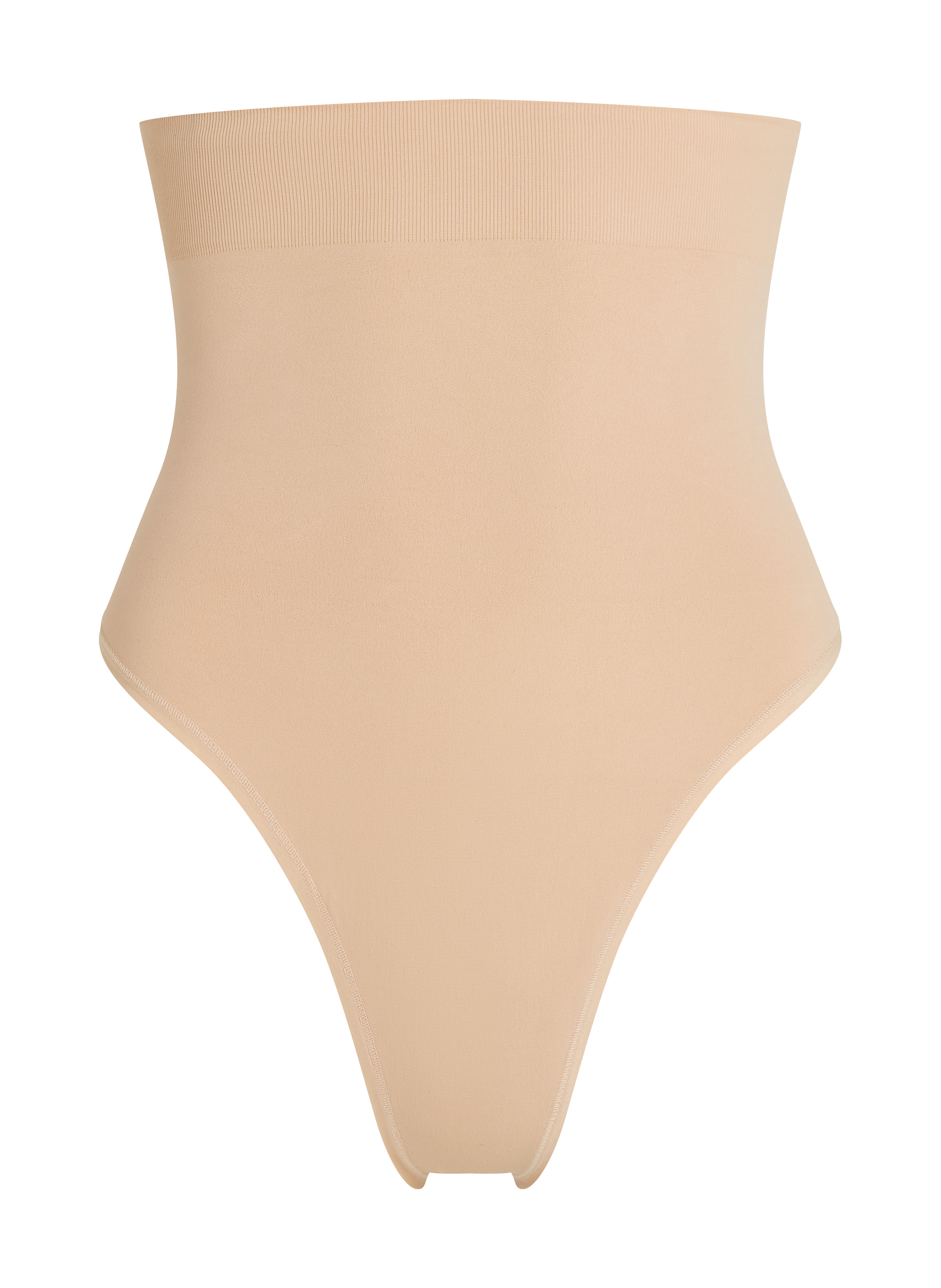 String taille haute à gaine sculptante sans coutures mise en forme, Beige, main