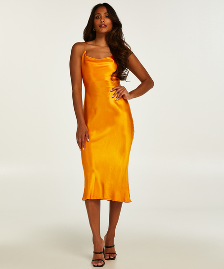 Robe midi Satin, Orange