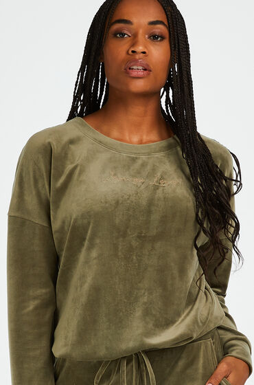 Hunkemöller Top velours manches longues Vert