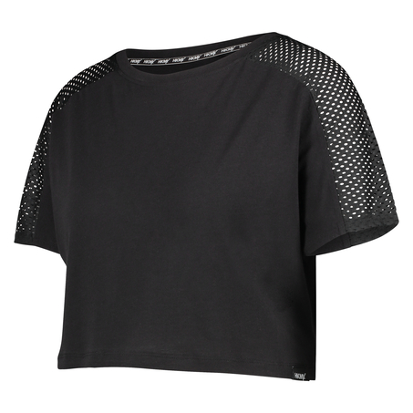 HKMX Crop Top Mesh, Schwarz