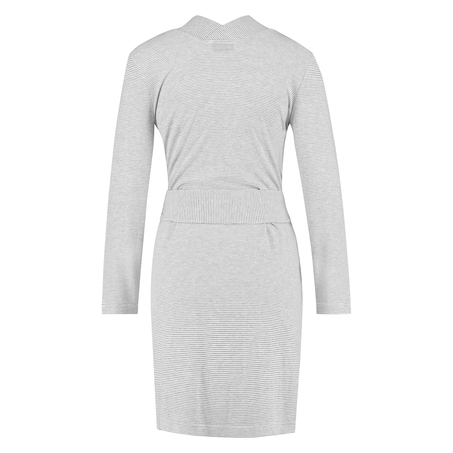 Bademantel Rib stripe, Grau