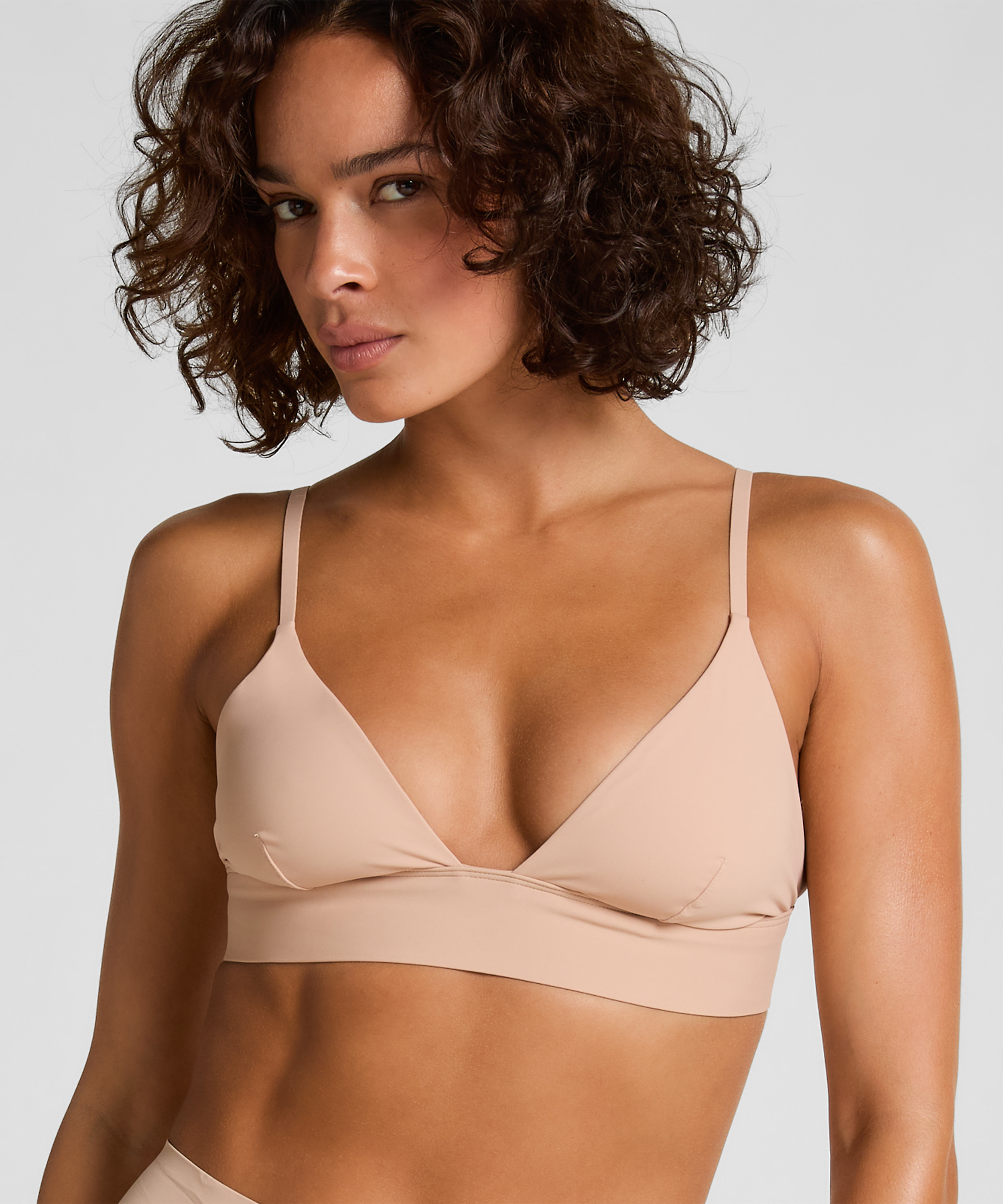 Triangle Brassière Smooth, Beige, main