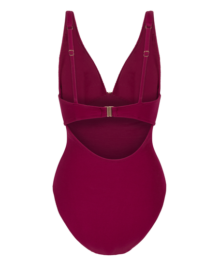 Maillot de bain à anneau froissé, Rouge