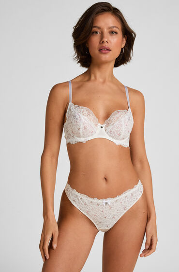 Hunkemöller String Marine Blanc