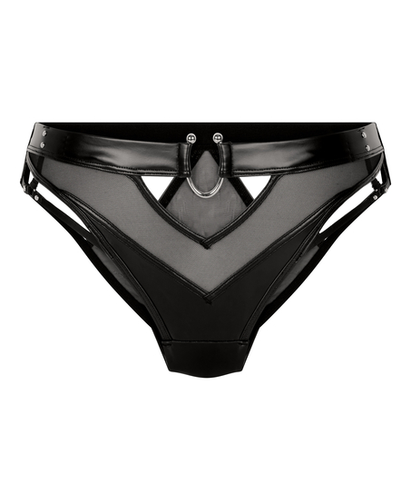 Culotte brésilienne jambe haute Zelda, Noir