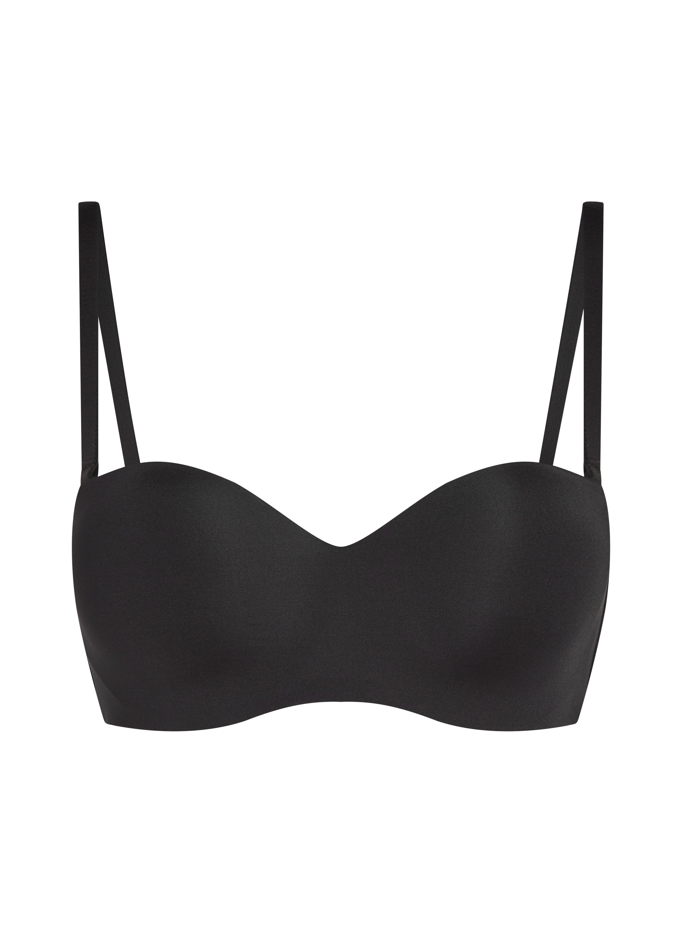Gepolsterter trägerloser Push-Up BH mit Bügeln Smooth, Schwarz, main