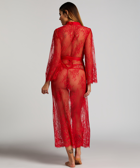 Kimono Allover Lace lang, Rot