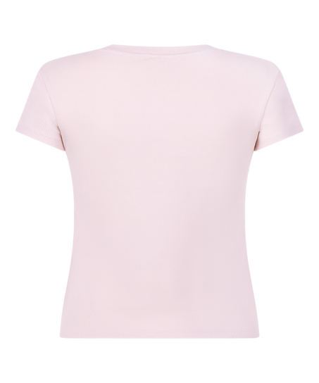 Pyjamatop Rib Crew Neck, Rose