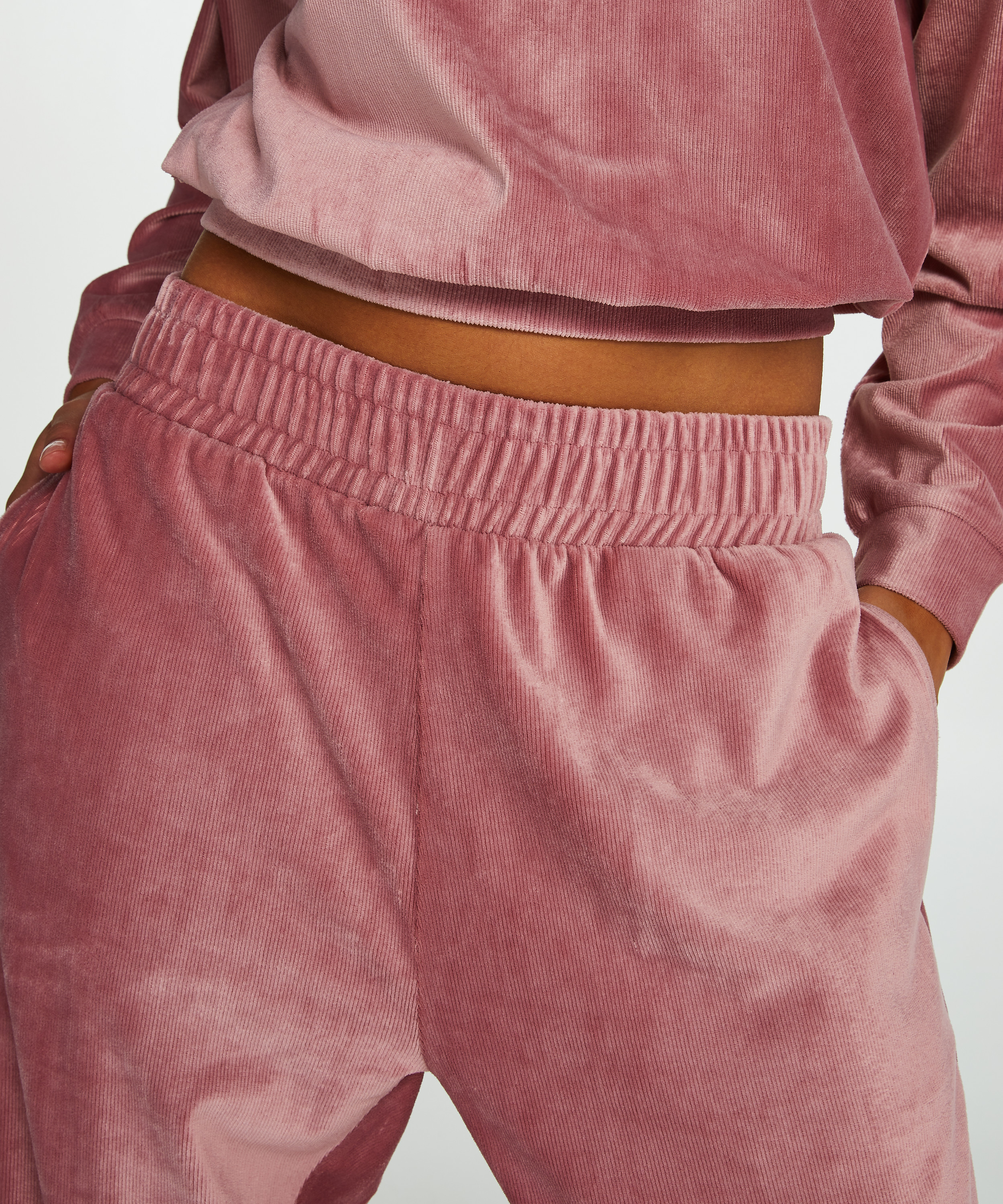 Jogginghose Velours Rib, Rose, main