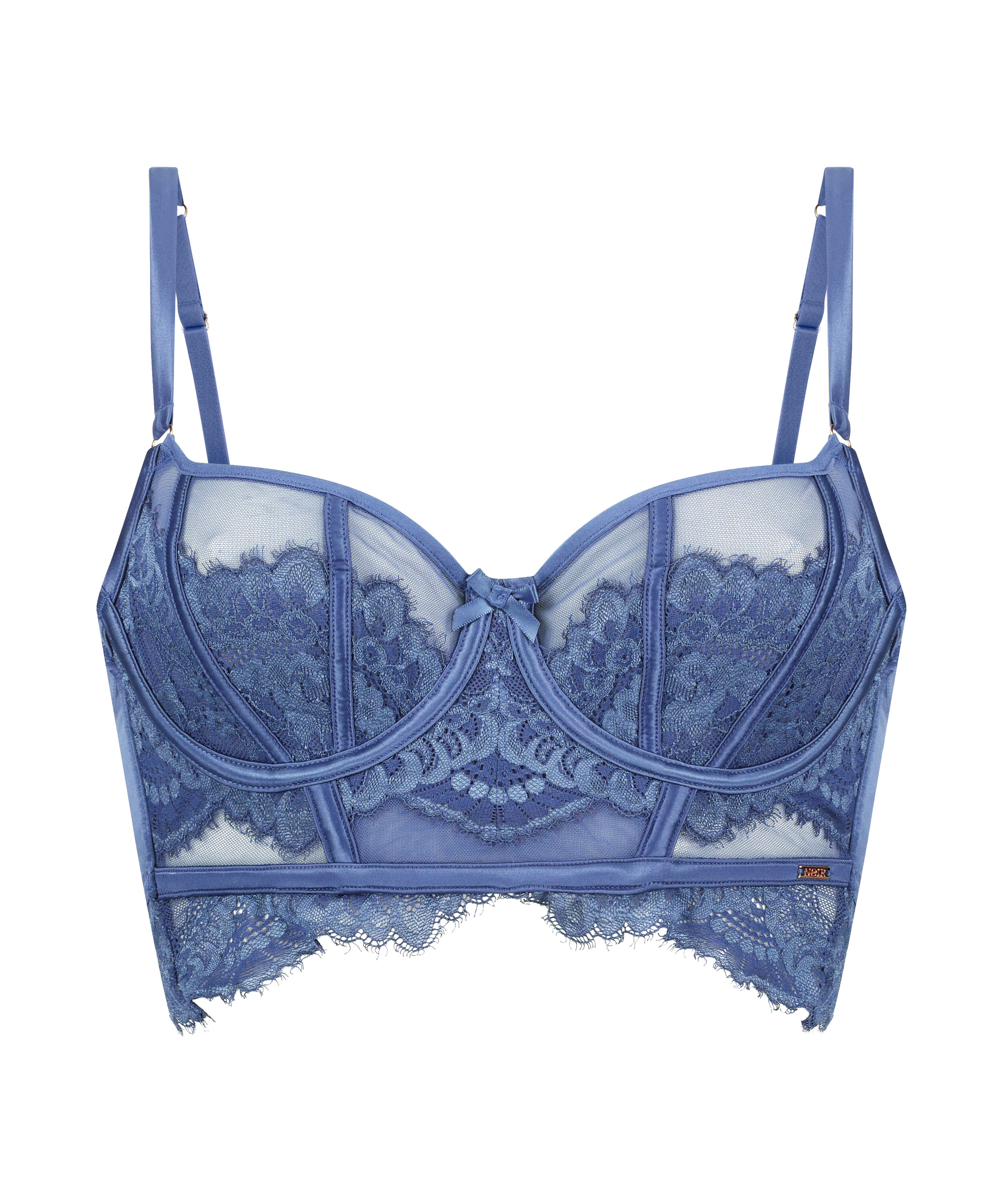 Unwattierter Longline-Bügel-BH Daan, Blau