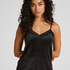 Cami Top Velours Lace, Schwarz