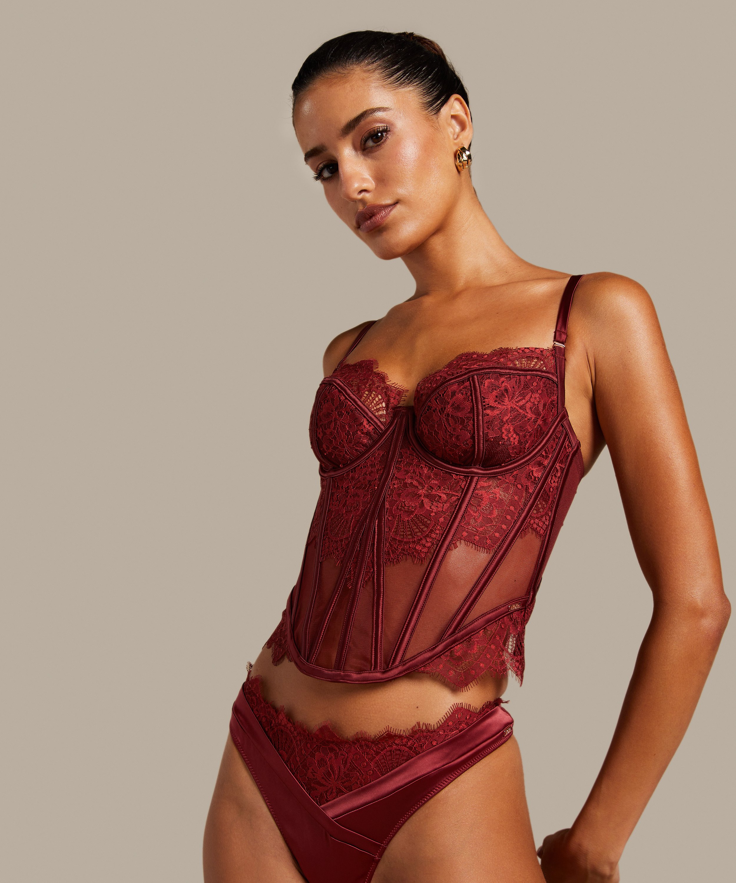 Bustier Zoe, Rouge, main