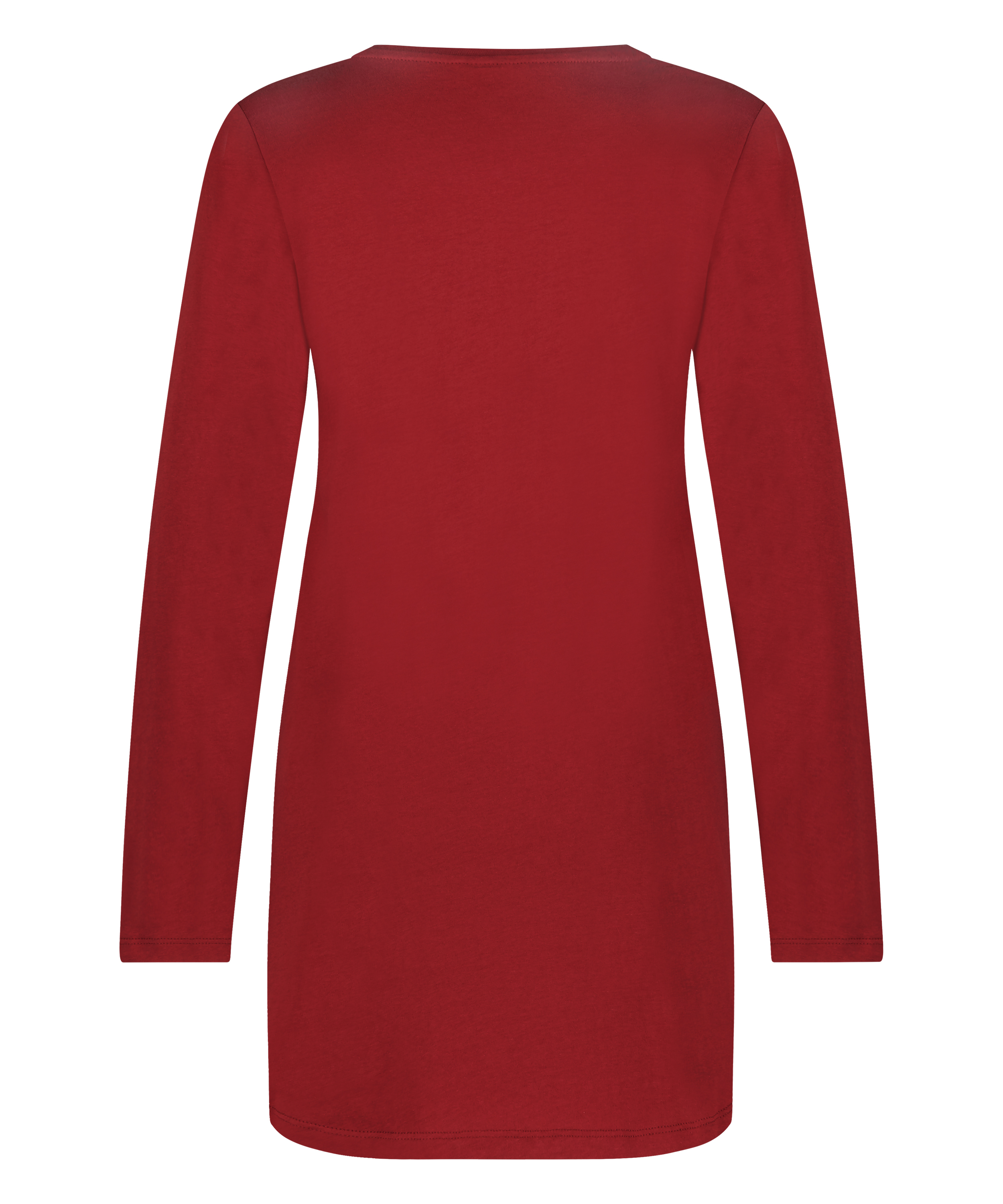 Chemise de nuit col rond, Rouge, main