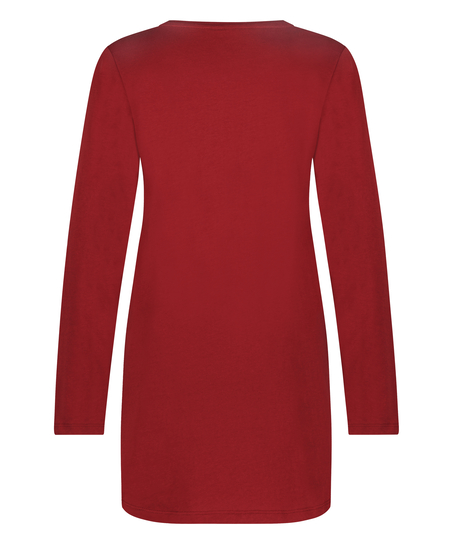 Chemise de nuit col rond, Rouge